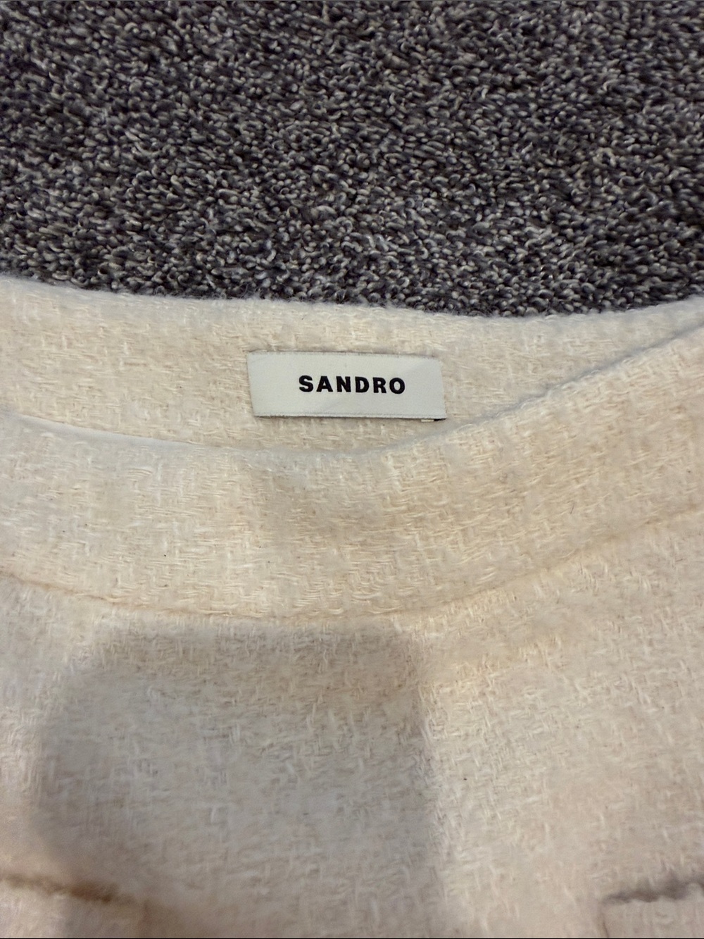 BRAND NEW WITH TAG Sandro Cream Textured Ruffle Hem Skirt - Picture 4 of 7
